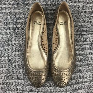 STUART WEITZMAN Gold Leather Ballerina Flats 9.5